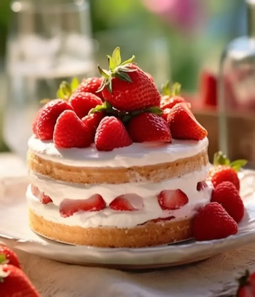 Pastel de Fresas con Crema